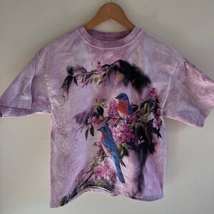 Vintage Y2K The Mountain Purple Tie Dye Bird Shirt Medium